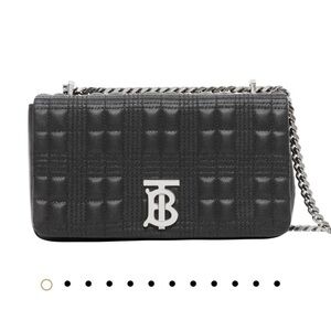 NWT BURBERRY Small Lola Quilted Leather CL Bag Black Silvertone